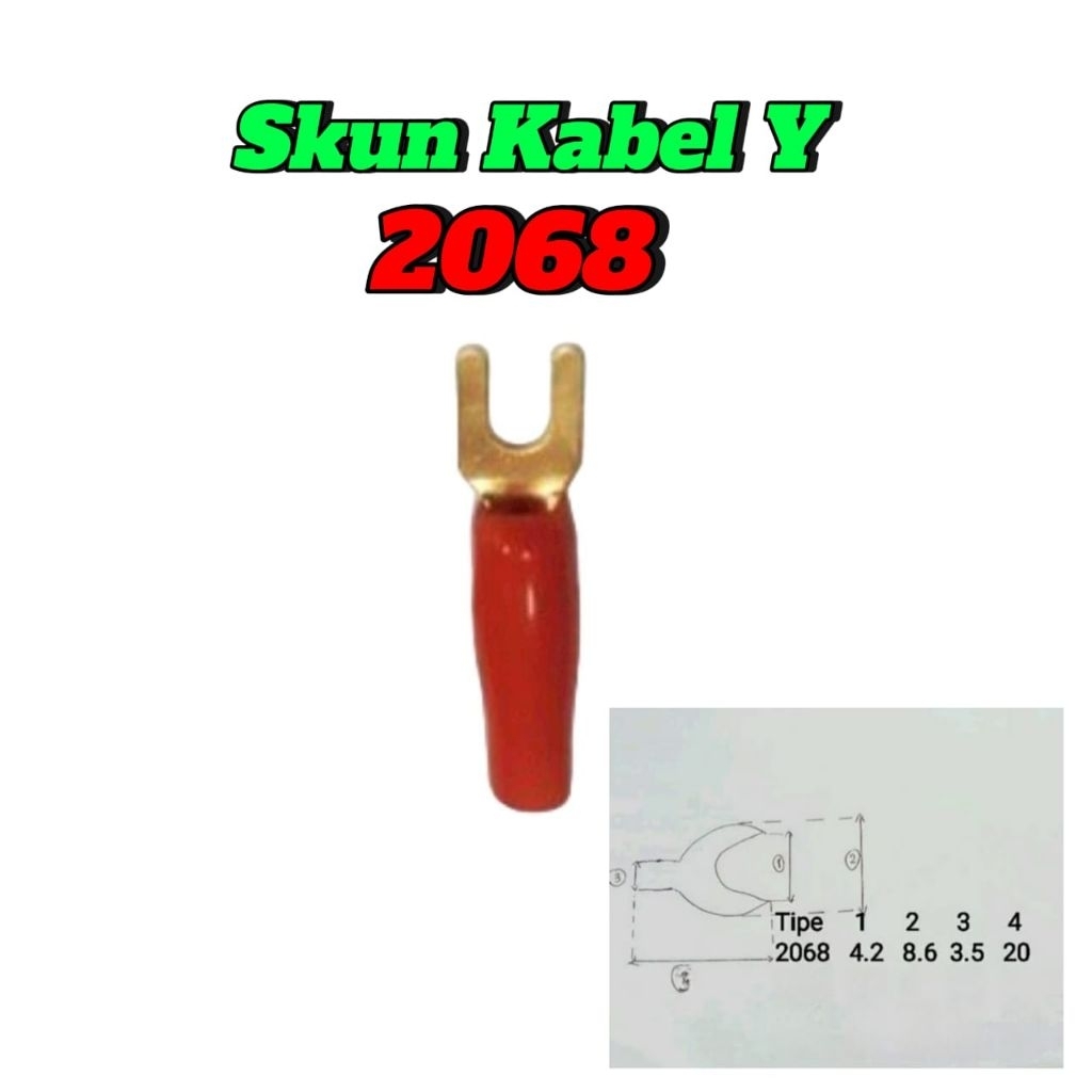 Skun Kabel Y 2068 Gold Plated Spade Garpu Cable Cabel Speaker Strum Setrum Power Aki Ground Groundin
