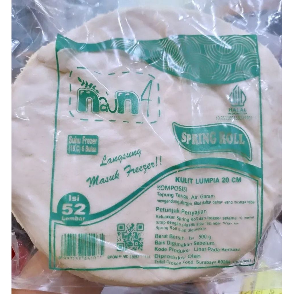 

KULIT LUMPIA NAUNA ISI 52LEMBAR FROZEN