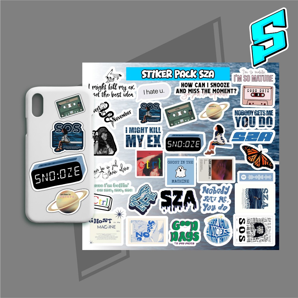 

STIKER PACK SZA ISI 32PCS SUDAH DICUTTING TINGGAL TEMPEL