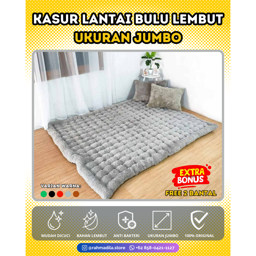 Kasur Lantai Bulu Lembut/Kasur Gender Bulu Rasfur Ukuran Jumbo Paling Laris