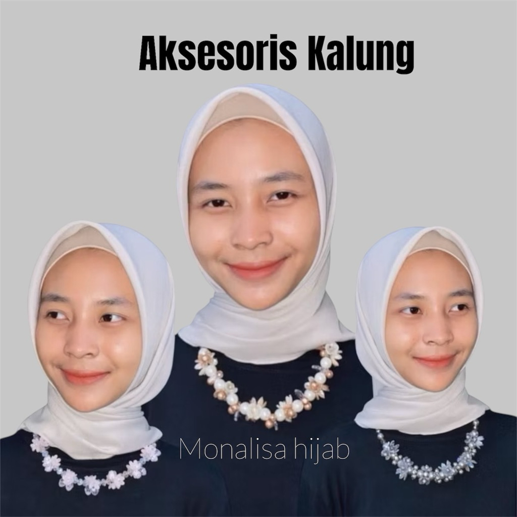 Kalung Hijab | Aksesoris Kalung Wanita | Kalung Mutiara Kristal | Kalung