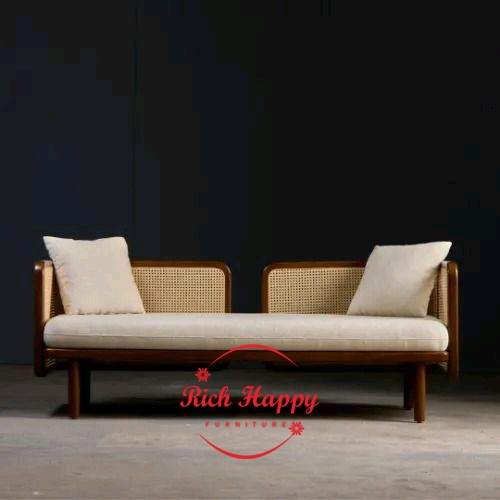 Sofa Tamu Minimalis Jati Rotan Kombinasi Klasik