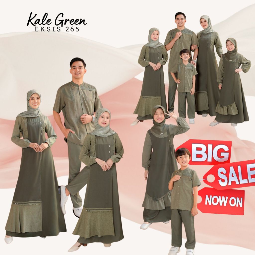 FAMSET Sarimbit Keluarga SEPLY EKSIS 265 KALE GREEN / Family Set Sarimbit Couple Seply