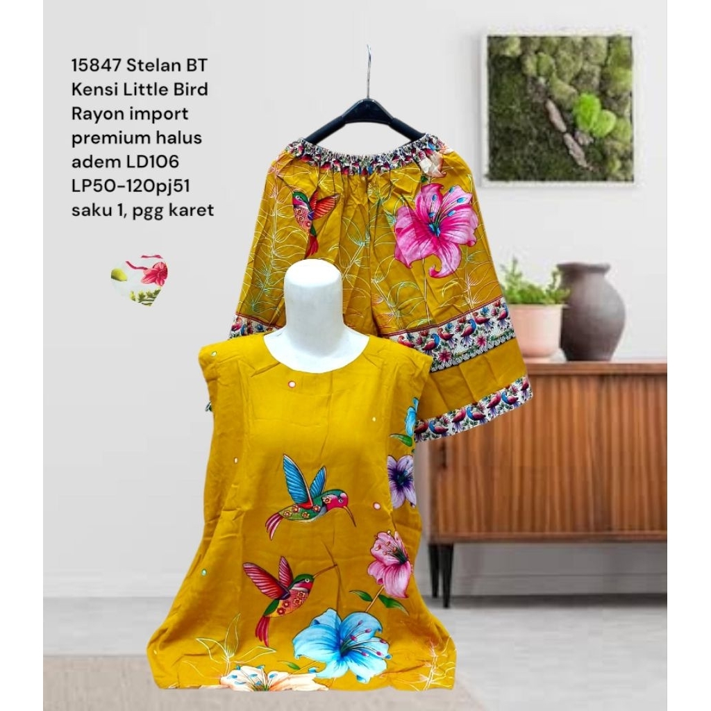 MS 15847 Stelan BT Kensi Little Bird Rayon import premium halus adem