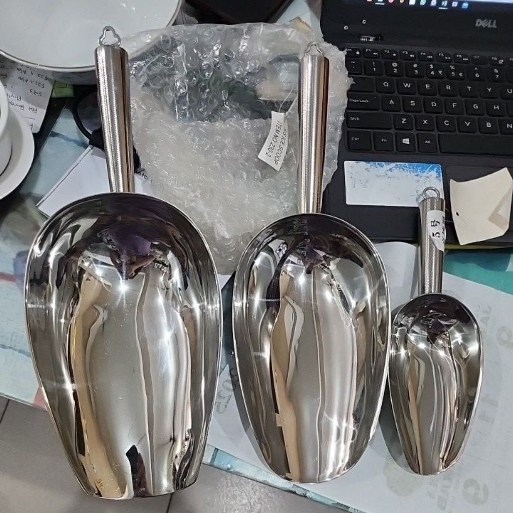 Sekop Es batu stainless cook master Skop Es Batu Sendok Es Batu Stainless Sendok Tepung Ciduk es bat