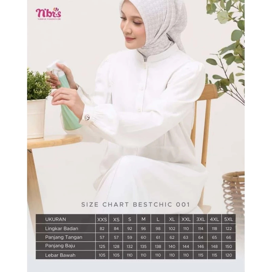 PROMO GAMIS NIBRAS BESTCHIC 001, GAMIS PUTIH, GAMIS PUTIH POLOS, gamis umroh, gamis haji, seragam ga