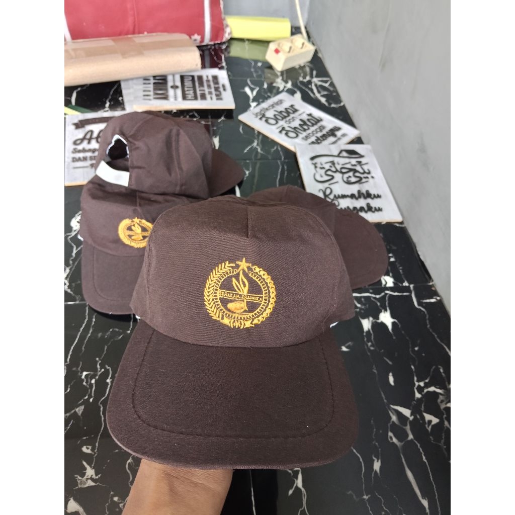 topi pramuka sd laki laki bordir