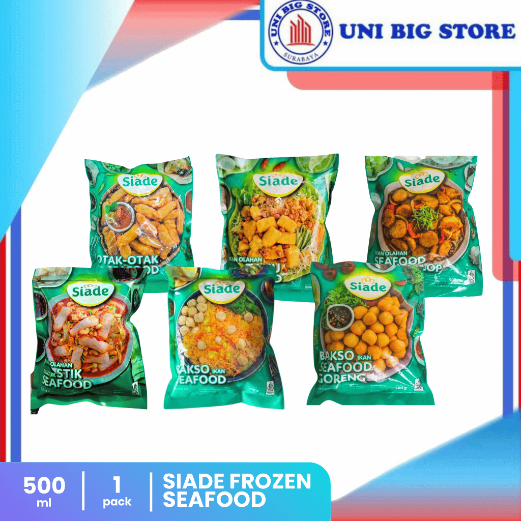 

Siade Frozen Seafood Olahan Ikan 500 gr Bakso Otak Otak Scallop Tahu