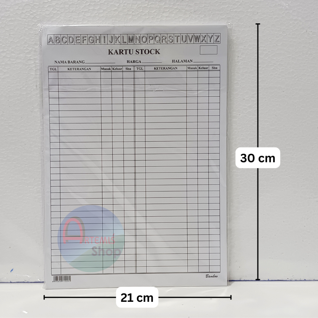 

Kartu Stock Goods Stok Barang BAMBOO Ukuran A4 Isi 50 Lembar