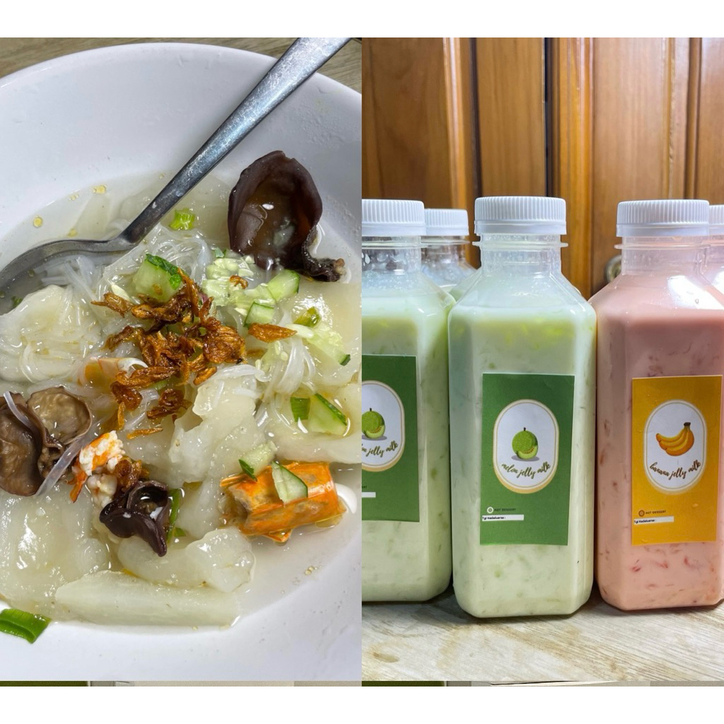 

promo 2 tekwan sagu + melon/banana jelly milk