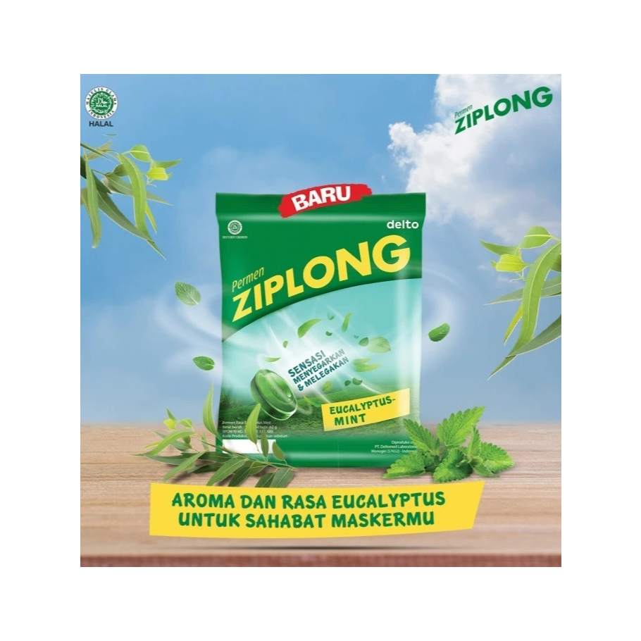 

Permen Ziplong Eucalyptus Mint Bag 50 Butir - Melegakan Tenggorokan Menyegarkan Nafas