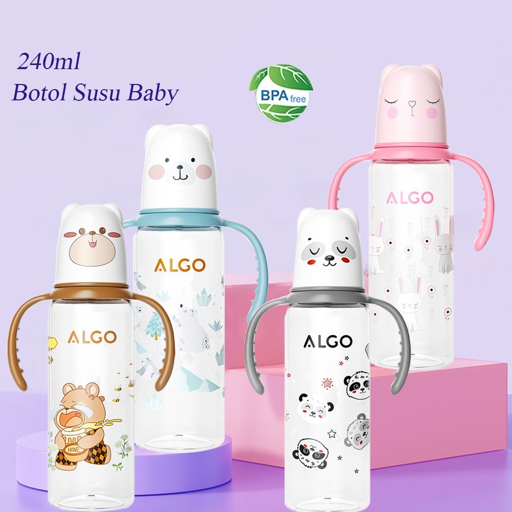 240 Ml Botol Susu Silikon Botol Susu Bayi Botol Susu Silikon Dengan Pegangan