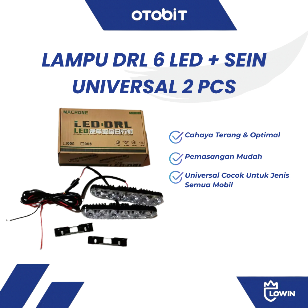LAMPU DRL BUMPER DEPAN DRL 6 LED FORTUNER VARIASI TAMBAHAN UNIVERSAL SEIN RUNNING