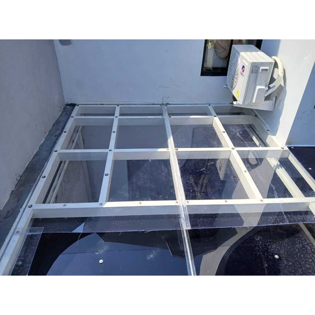 Kanopi Baja Ringan & Atap Solar Flat Tuff 3 mm Kualitas Mantap Model Sliding