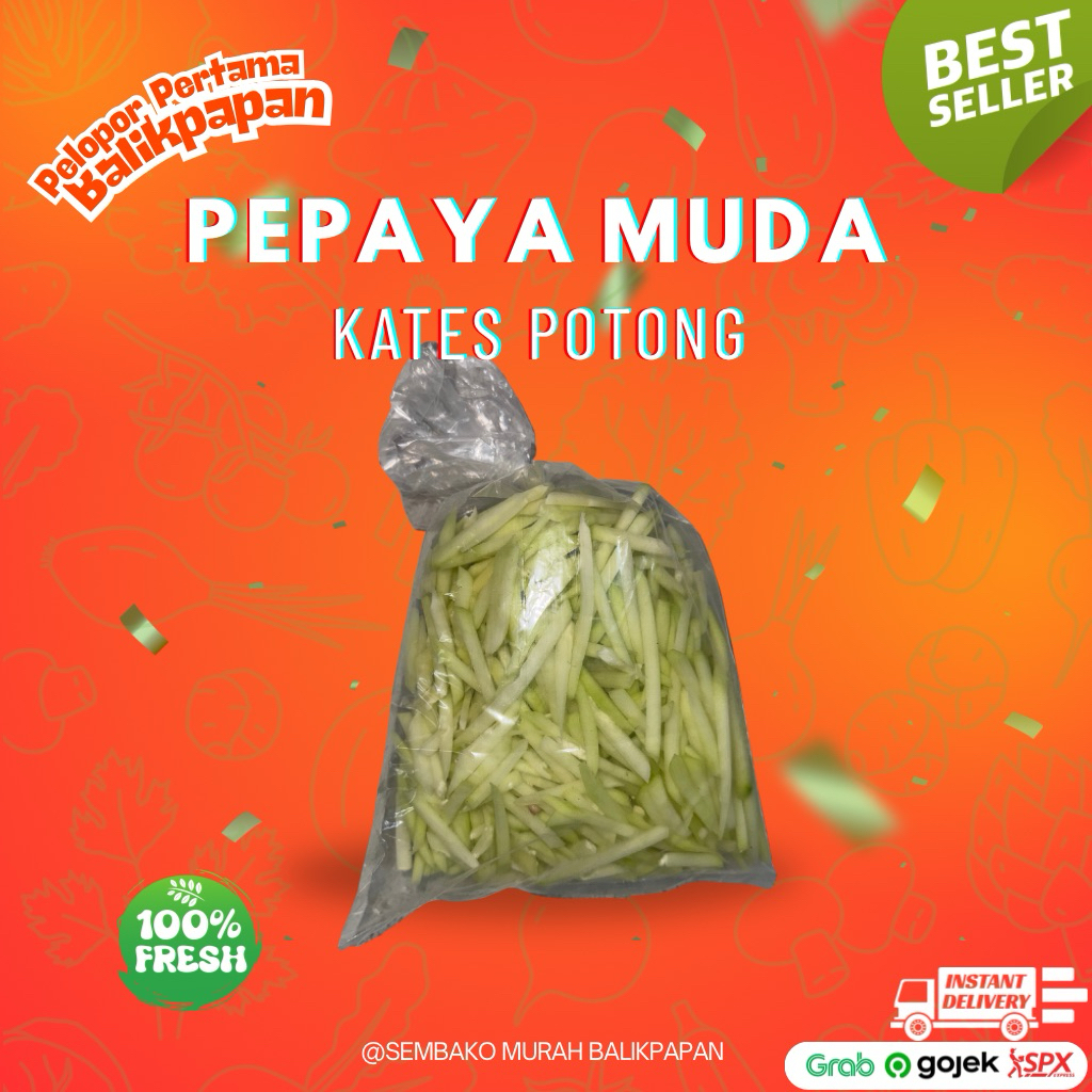 

kates muda/kates potong/pepaya muda 250 gr
