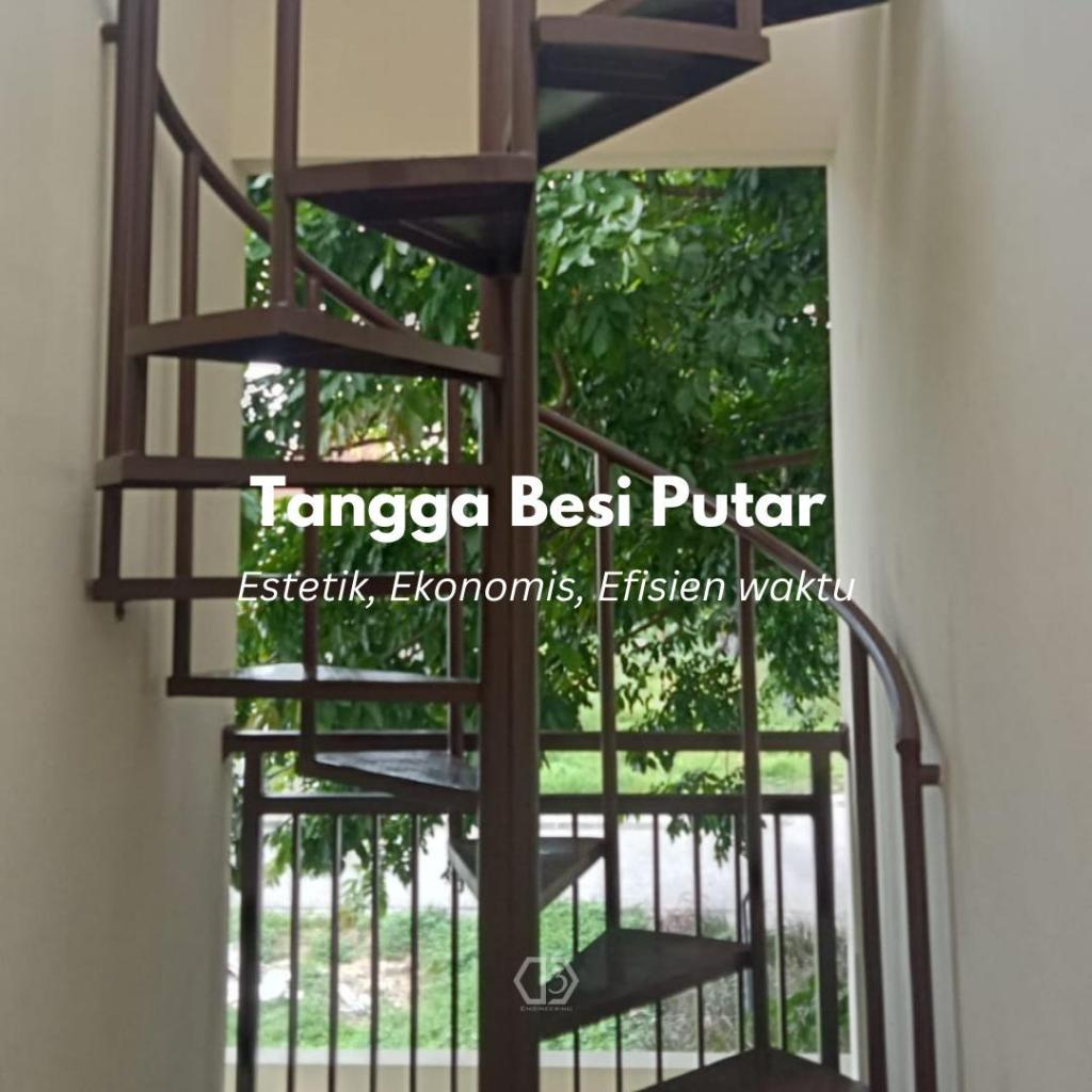 Tangga besi putar melingkar spiral / Tangga besi custom