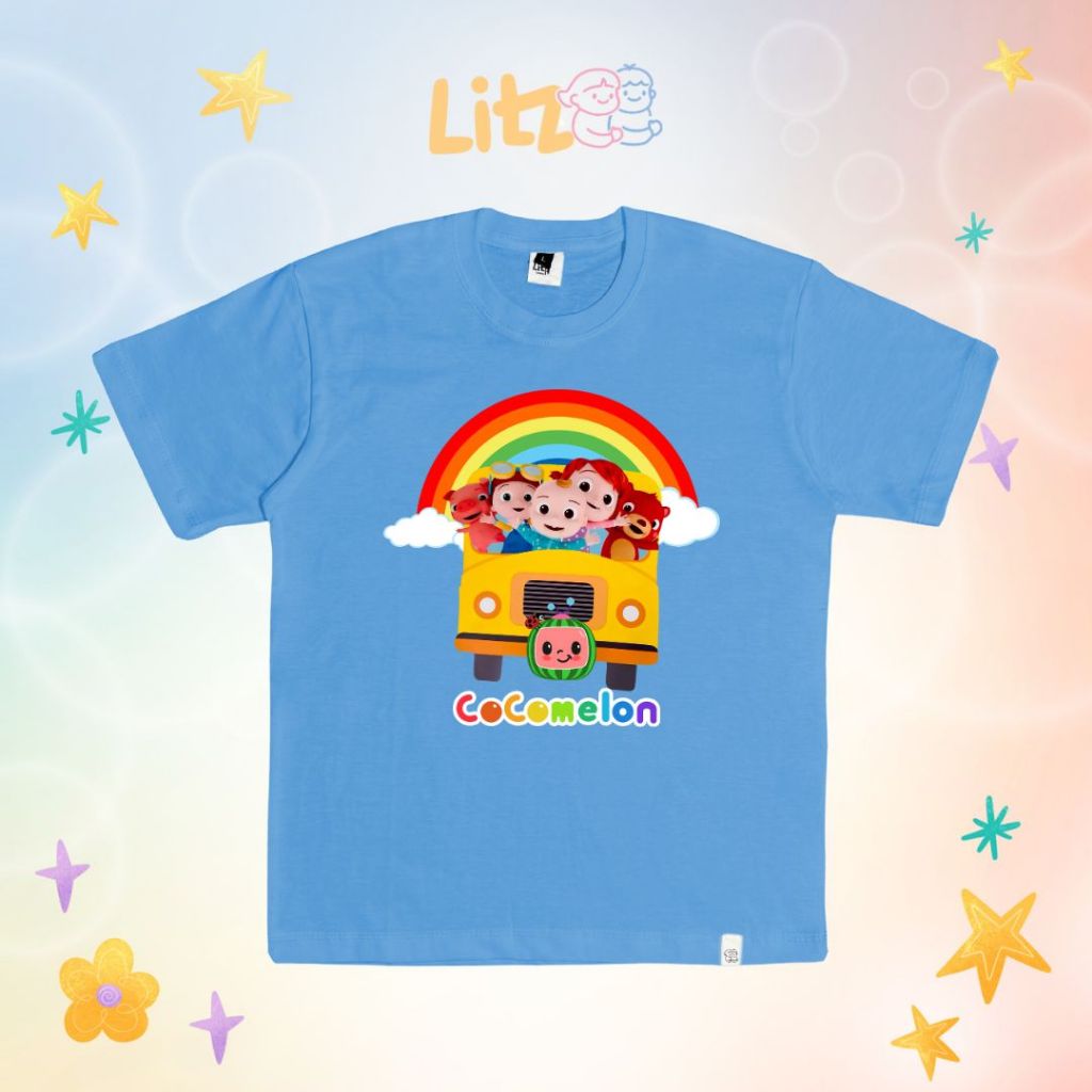 Kaos Katun Anak "COCOMELON BUS"  |  Kaos COCOMELON| Katun Combed Original | Baju Anak Litzee