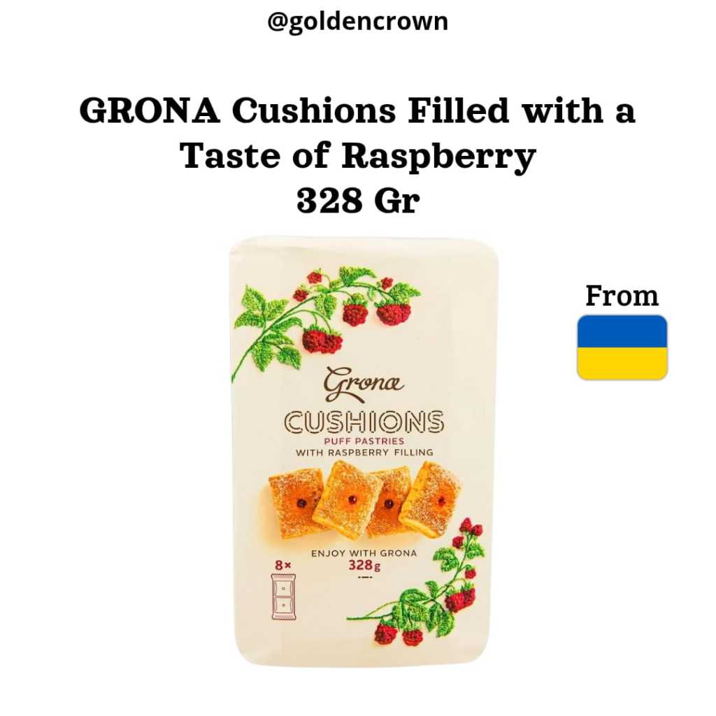 

Grona Cushions Puff Pastries Filled with a Taste of Raspberry | pai isian rasa raspberry 328g