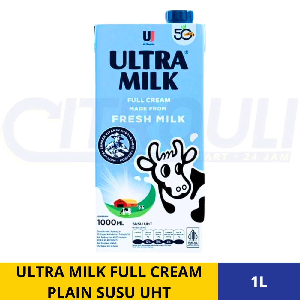 

ULTRA MILK FULL CREAM PLAIN SUSU UHT 1L