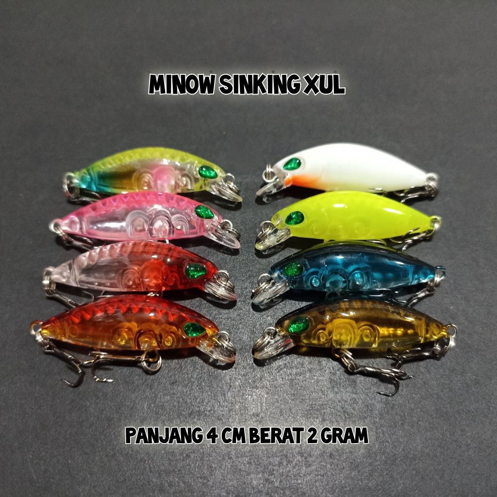 lure minow sinking xul panjang 4 cm 2 gram umpan pancing casting murah