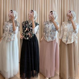 Delova Wardrobe - ROK TUTU POLOS Multi Layer Modern Casual 3 Layers  Plisket Premium Panjang Cantik Wanita A-line Korean Style Lebar Kasual Tile Lembut Bridal Import Polos Dewasa Maxi Skirt