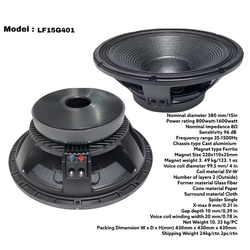 Component Speaker 15 Inch LF15G401 Komponen speaker rcf lf15g401 karakter bass / subwoofer