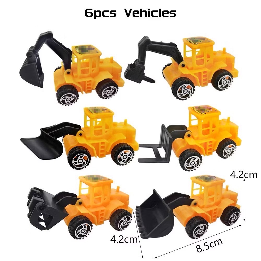 mainan mobil konstruksi set truk6 isi 6 truck conscrtuction mainan model konstruksi kecil isi 6 pcs