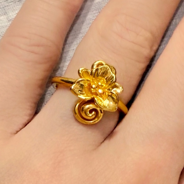 Cincin Bunga Kembang Mewah Dibawah 1 Gram Uk11 EMAS ASLI Kadar 24K