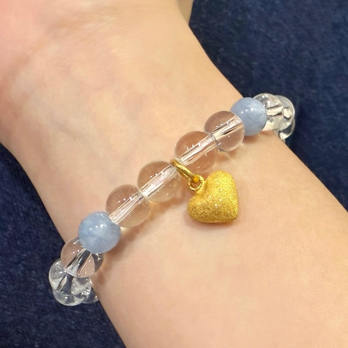 Gelang Charm Hati Emas 24K