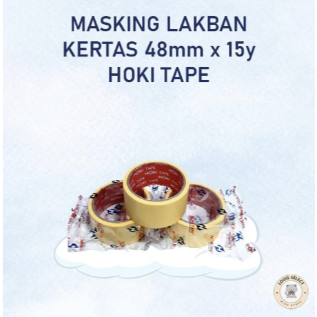 

Masking Tape Lakban Kertas Ukuran 2inchX48mmX15yard | Harga (1 PCS) HOKI TAPE MASKING TAPE