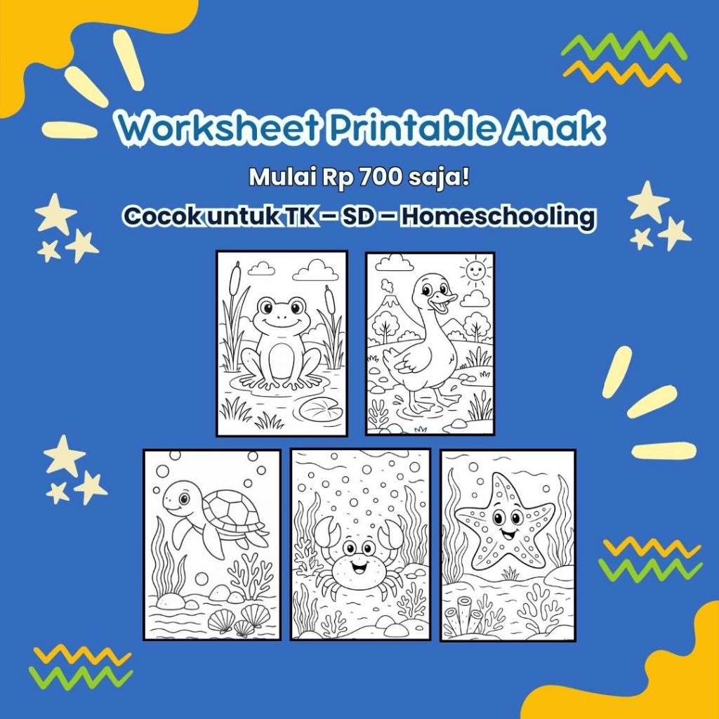 

Kertas Mewarnai Edukasi Anak / Lembar Mewarnai uk. A5 -A4