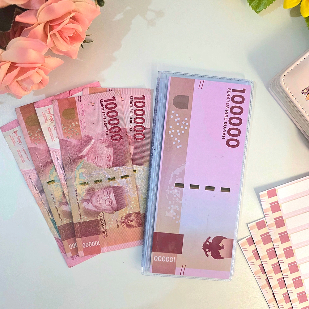Dompet Disiplin Keuangan 32 Slot - Desain Gambar Uang Rupiah | Dompet Budget Planner