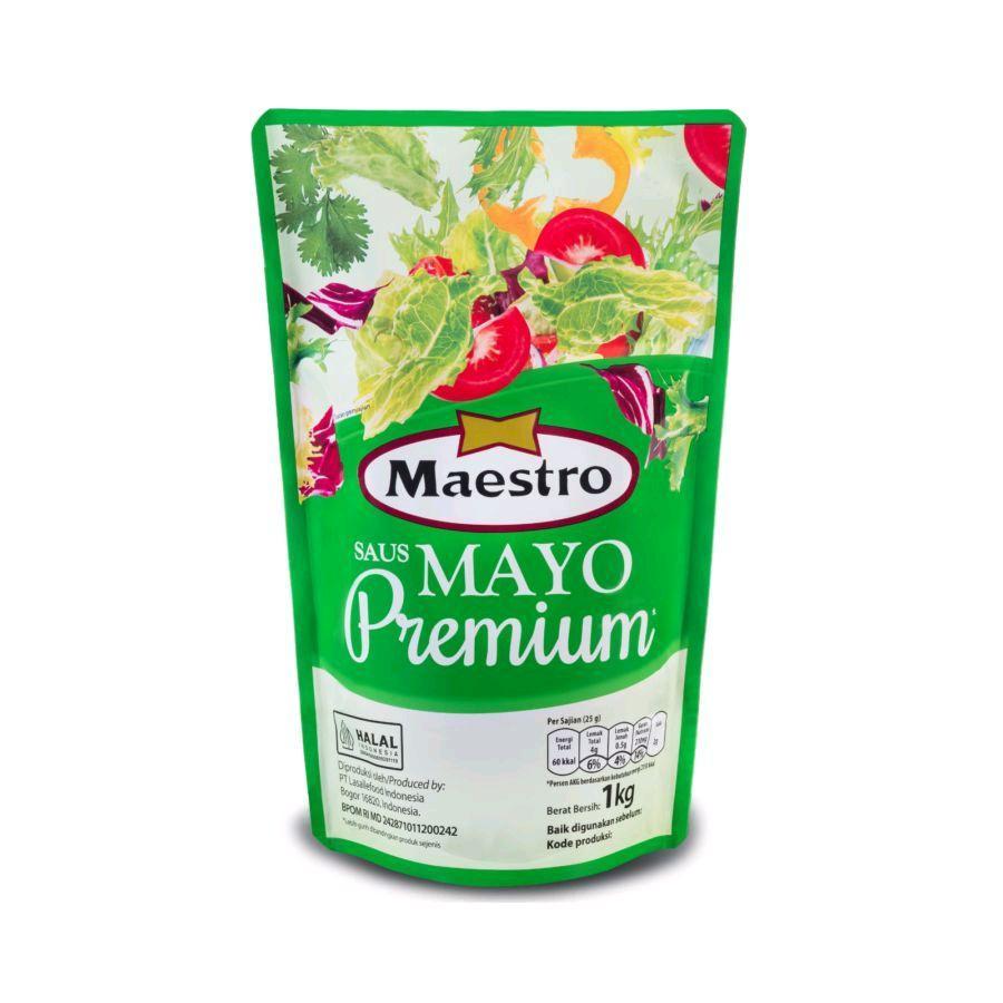 

MAESTRO MAYONESE ORIGINAL SAUS 1KG POUCH X 1 PCS, SAUS TAMBAHAN UNTUK SALAD DLL