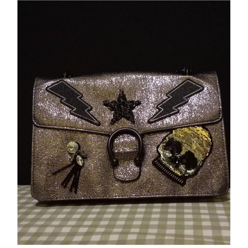 New Steve Madden Balley Pewter Shoulder Bag