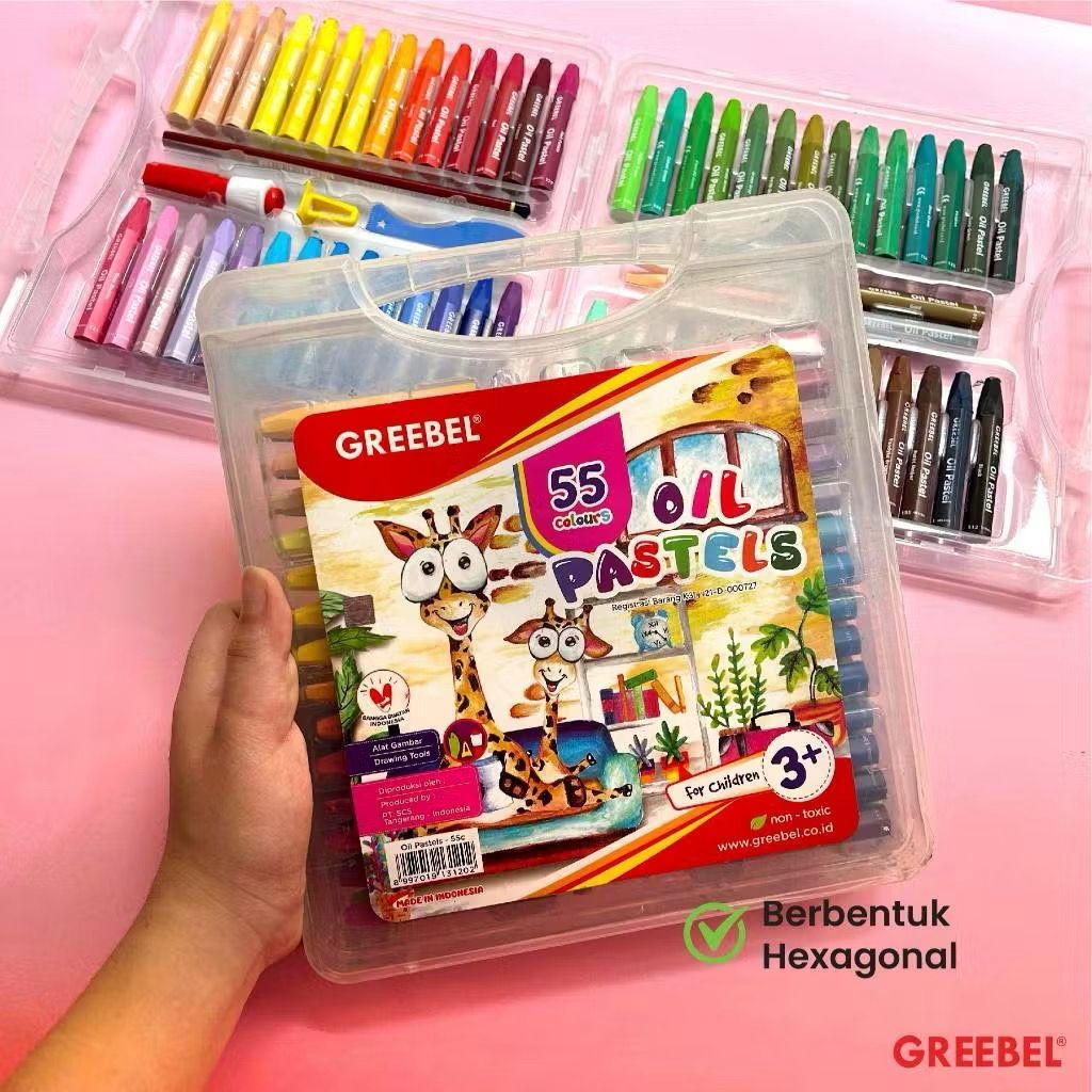 

Krayon Greebel 55 warna/GREEBEL crayon/GREEBEL Crayon Krayon Kids Oil Pastel / Crayon Greebel / Krayon Sekolah Anak & Professional Non Toxic