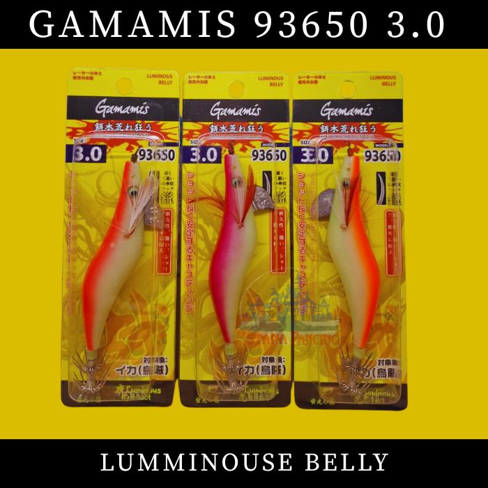 UMPAN CUMI SQUID JIG GAMAMIS UK. 3.0 & 4.0 93650 LUMINOUSE BELLY