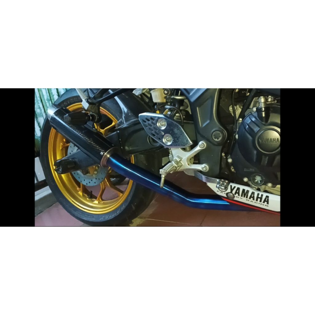 knalpot full system titanium project one r25 mt25 knalpot carbon titanium silincer titanium header t