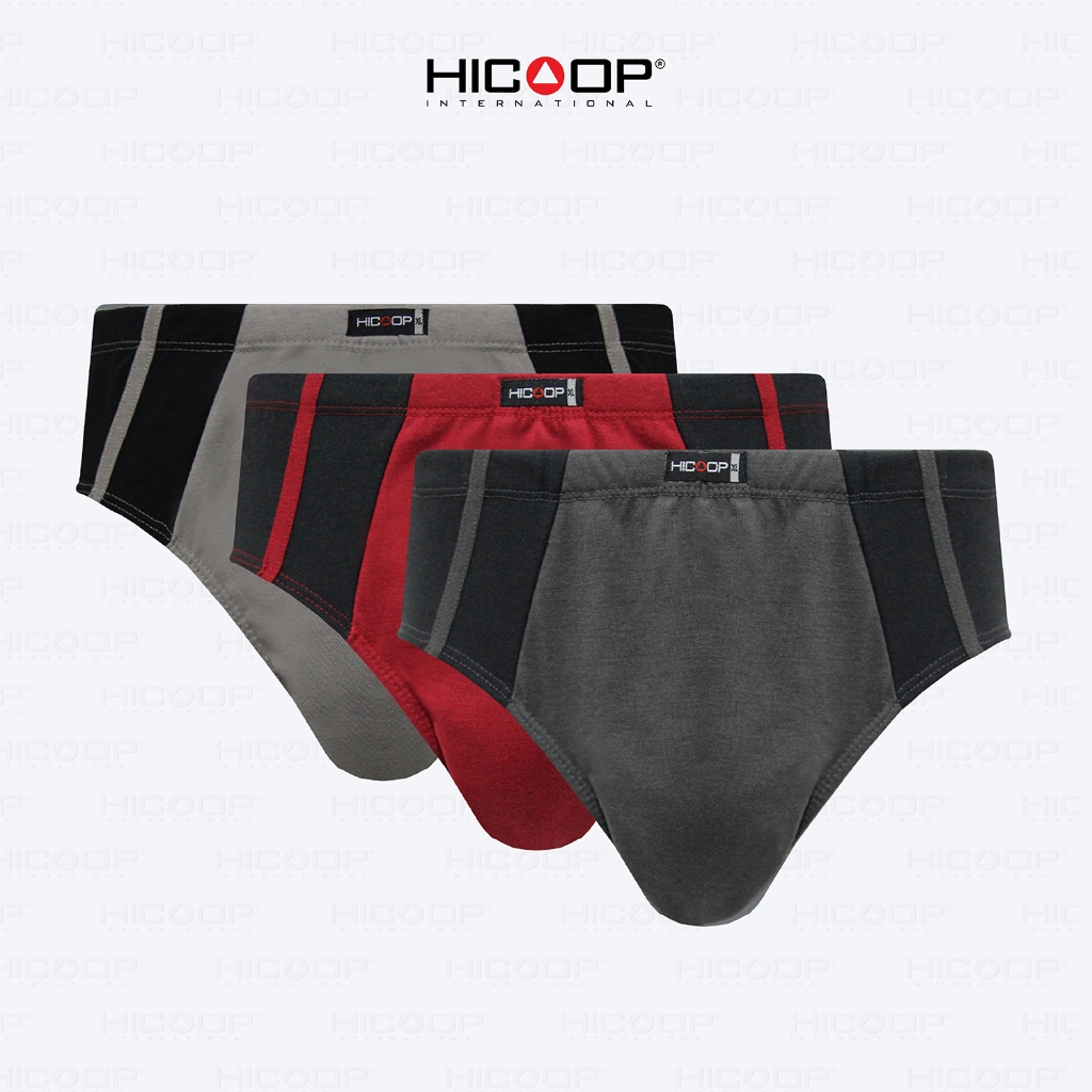 Hicoop - Sport Underwear Brief - Celana Dalam Sport Pria - Merah/Abu/Hitam - Isi 3 Pcs - HB731-MX