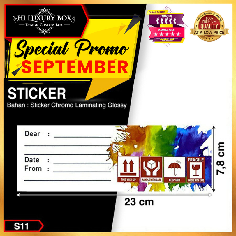 

Stikcer|Glossy|Murah|Handle With Care|Dus|23x7,8|S11-01