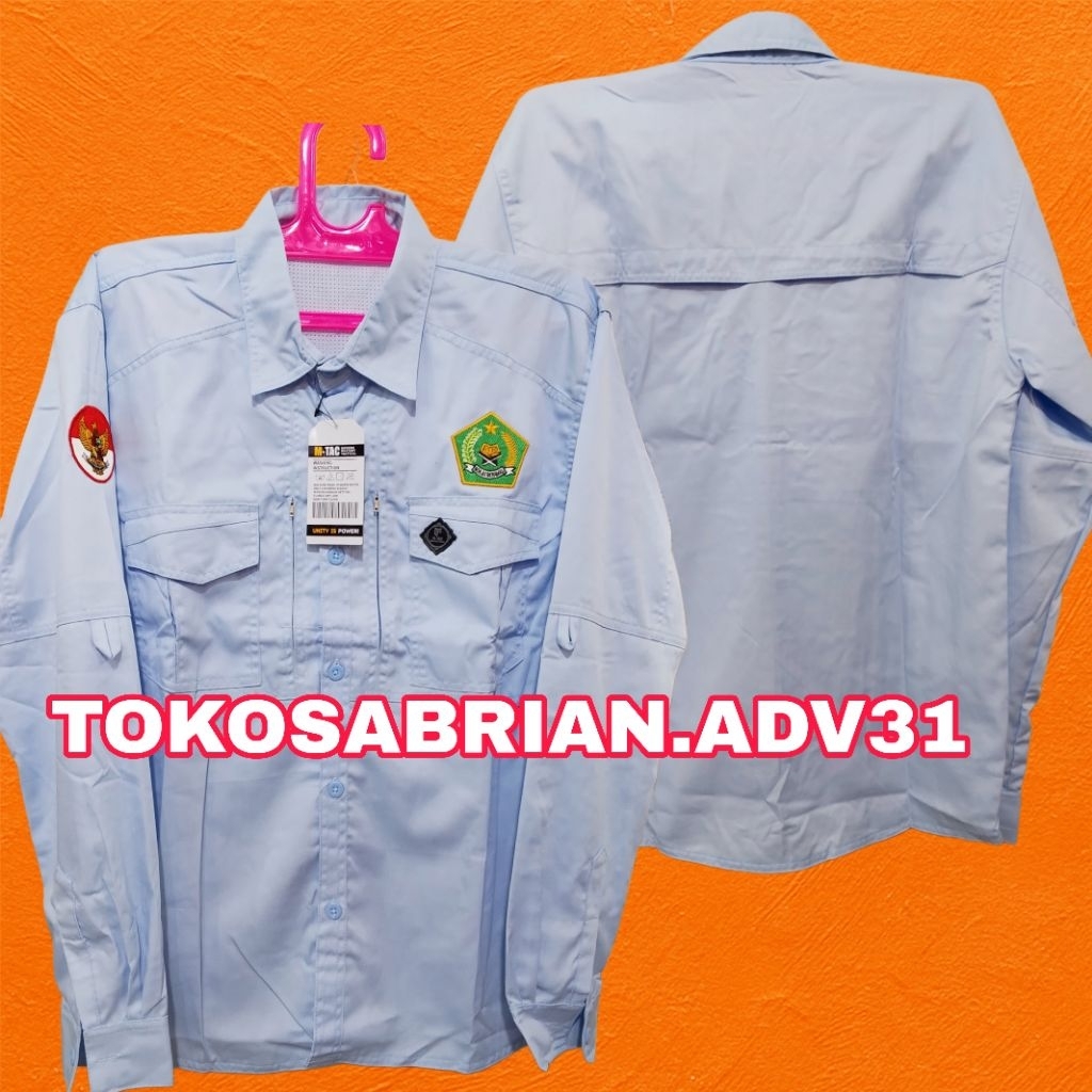Kemeja M Tac Tactical Kemenag Baju Kemenag seragam Kementrian Agama Biru Muda