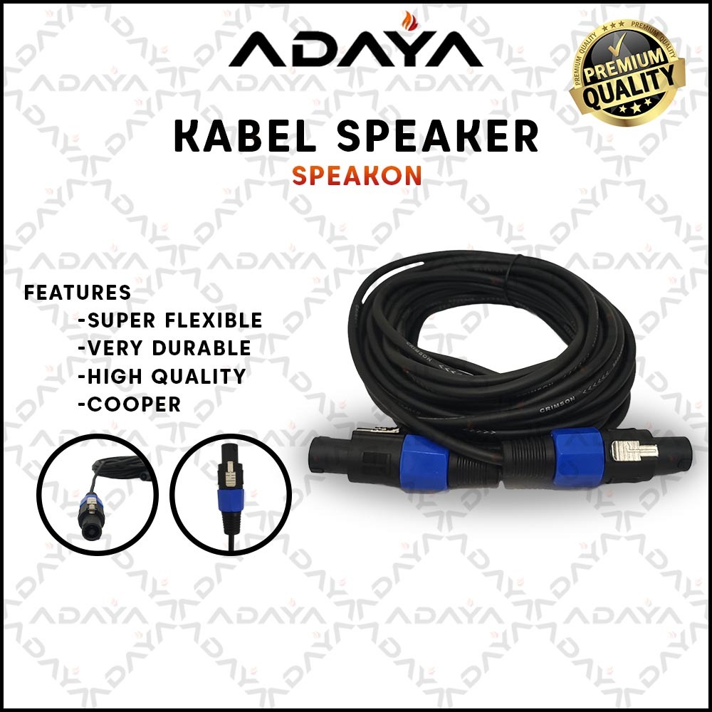 Kabel Set Speaker Jack Speakon ke Speakon Kabel Konektor Speaker Aktif Pasif