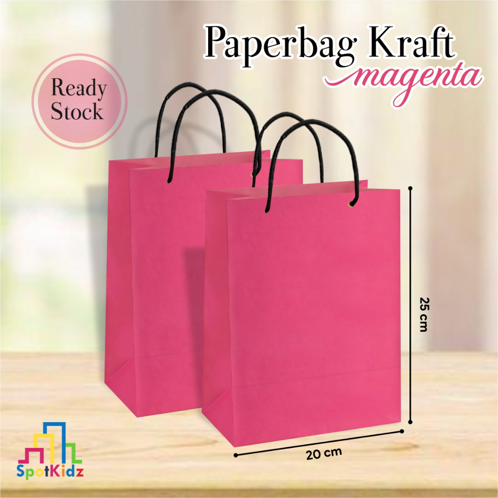 

PAPER BAG MAGENTA POLOS READY STOCK SATUAN - PAPER BAG MURAH - TAS HAJATAN / TAS KADO ULANG TAHUN