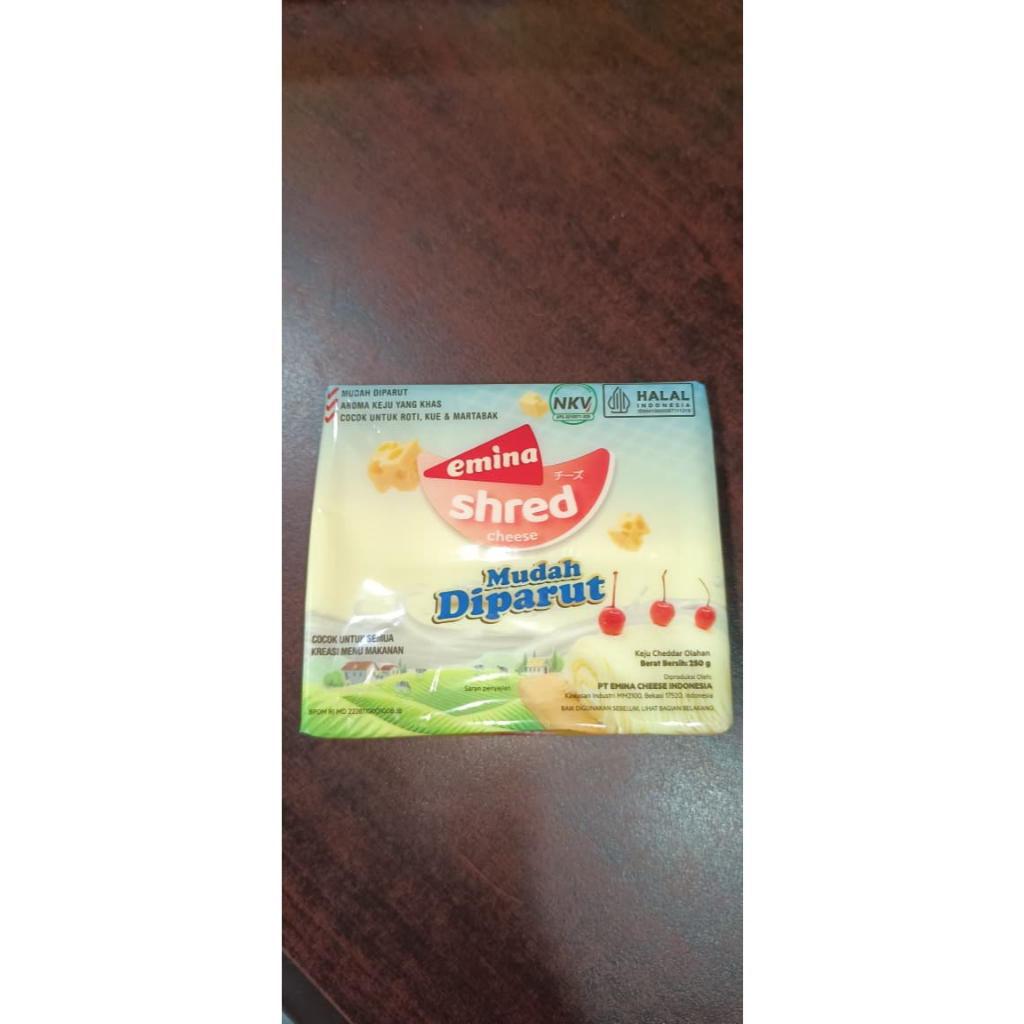 

Emina Keju Cheddar Shred 250gr Mudah di parut