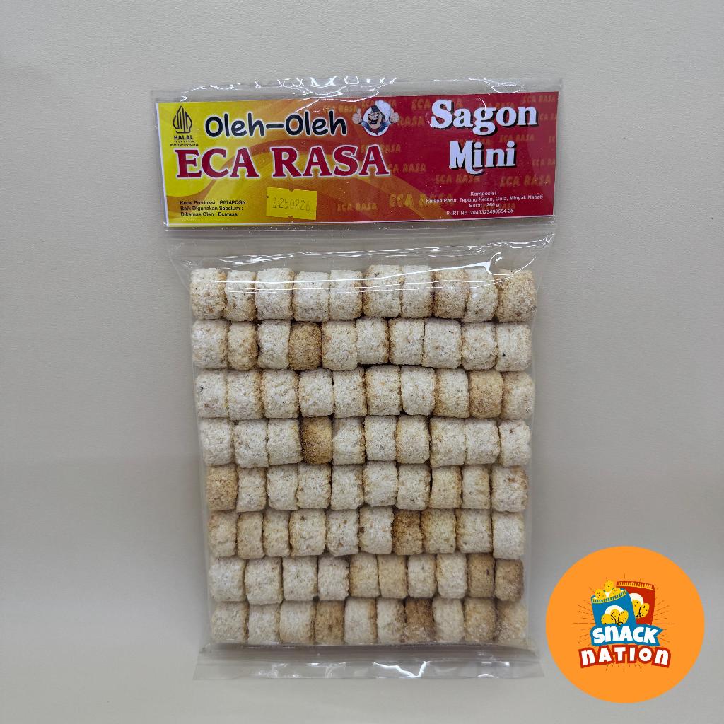 

ECA RASA Kue Sagon Kelapa Mini Premium 260 gram - Kelapa Sangrai Kue Kering Bakar Asli Enak