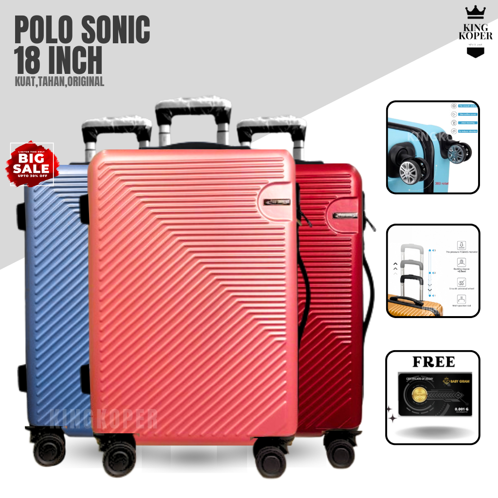 BEST SELLER KOPER 18 INCH POLO UKURAN KABIN / FIBER / HARDCASE / MURAH / CABIN / PREMIUM / ORGINAL