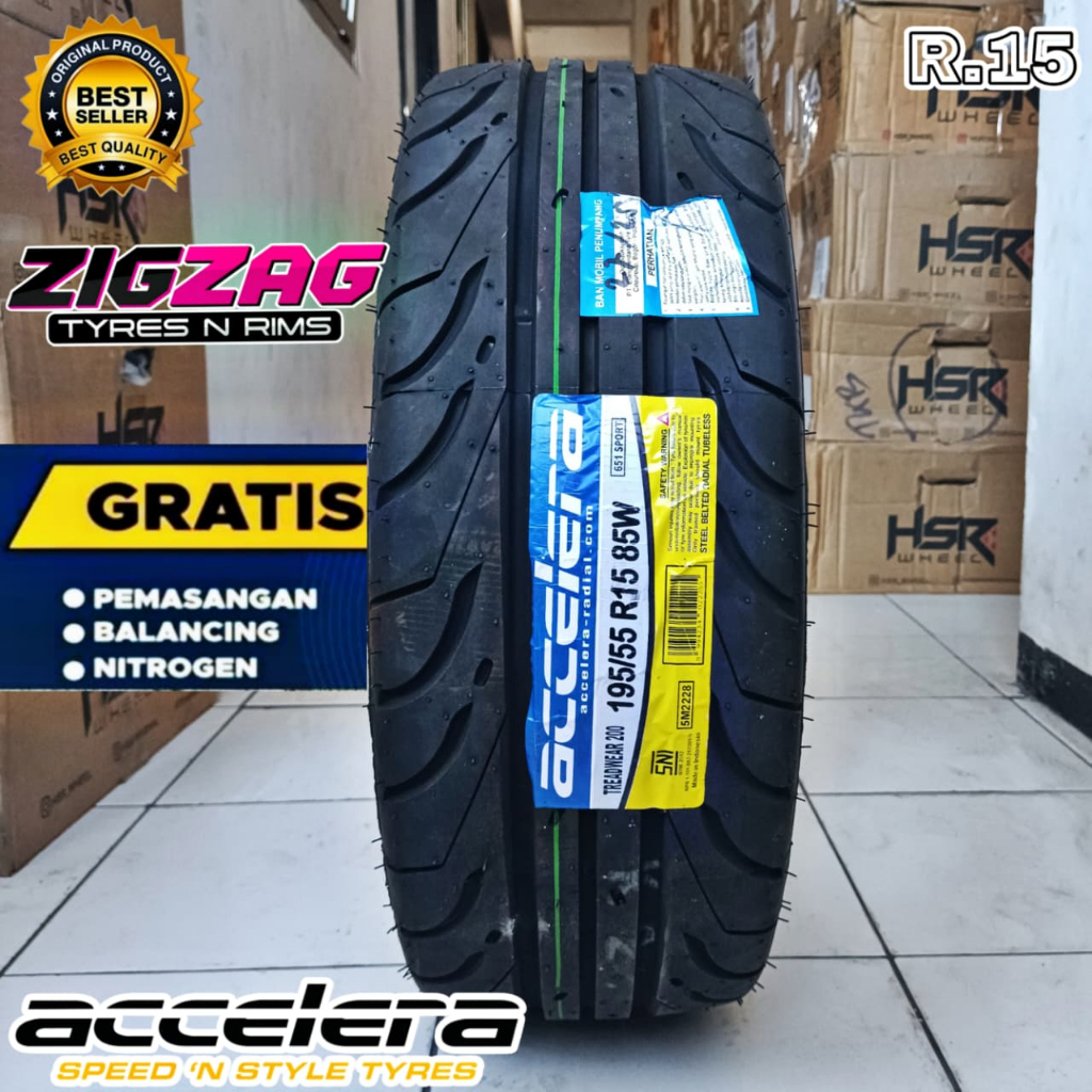 Ban Mobil Ring 15 195 55 R15 ACCELERA 651 SPORT TW 200 Ban Tubles Semi Slick Motif Rotasi