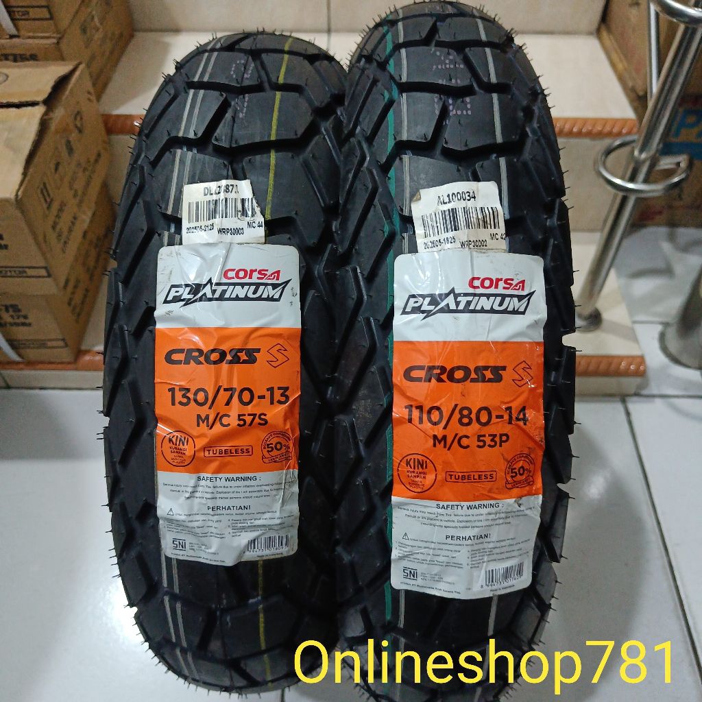 BAN LUAR TUBELESS 110/80-14 & 130/70-13 CORSA CROSS S HONDA ADV 150/160