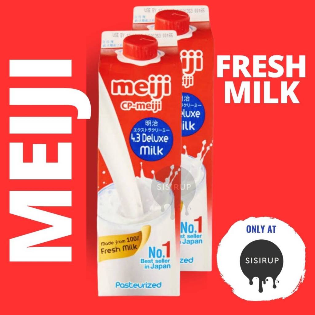 

MEIJI DELUXE MILK PLAIN 4.3% FAT 946 ml / Meiji Pasteurized Fresh Milk Import Japan / Fresh Milk