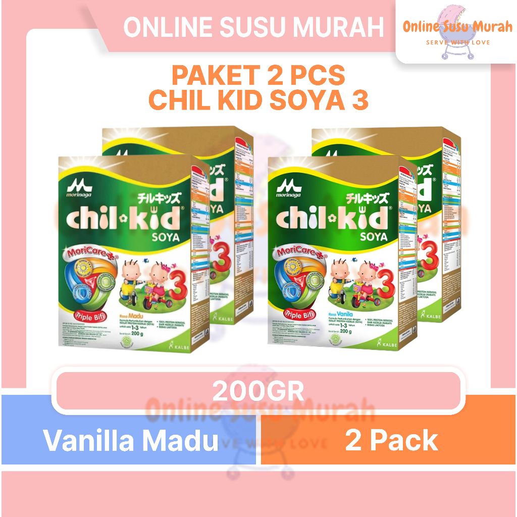 CHILKID SOYA 3 VANILA MADU 200GR PAKET 2 KOTAK CHILKID SSKD