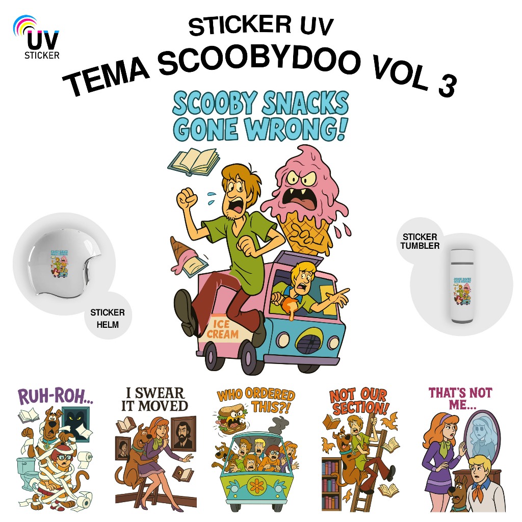 

STIKER UV - TEMA SCOOBYDOO | STICKER UV, STICKER MOTOR, STICKER MOBIL, STICKER HELM, STICKER TUMBLER, STICKER 3D, STICKER UV DTF BY UVSticker
